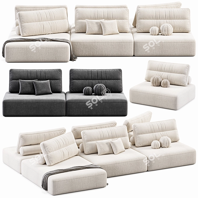 Saba Italia Modular Sectional Sofa 3D model image 2