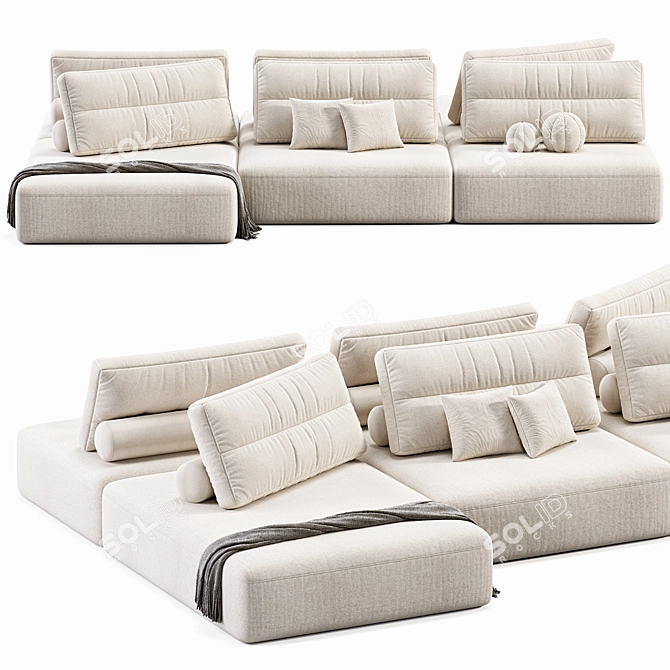 Saba Italia Modular Sectional Sofa 3D model image 4