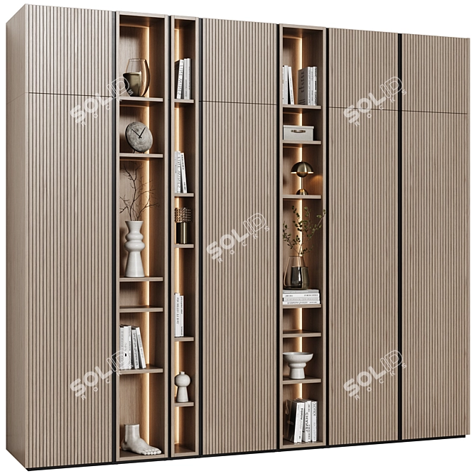 Minimalist Modular Cabinets in Contemporary Style 3D model image 2