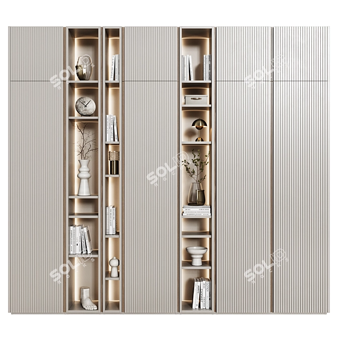 Minimalist Modular Cabinets in Contemporary Style 3D model image 3