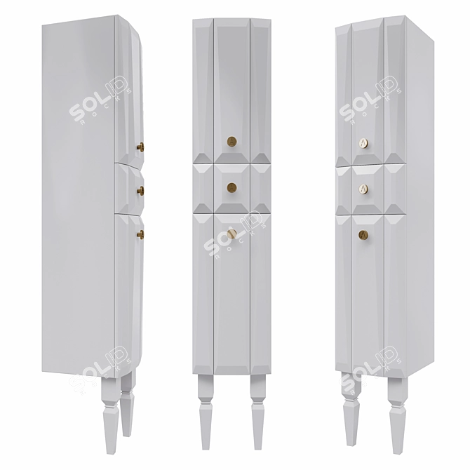 Elegant Aima White Closet 3D model image 1