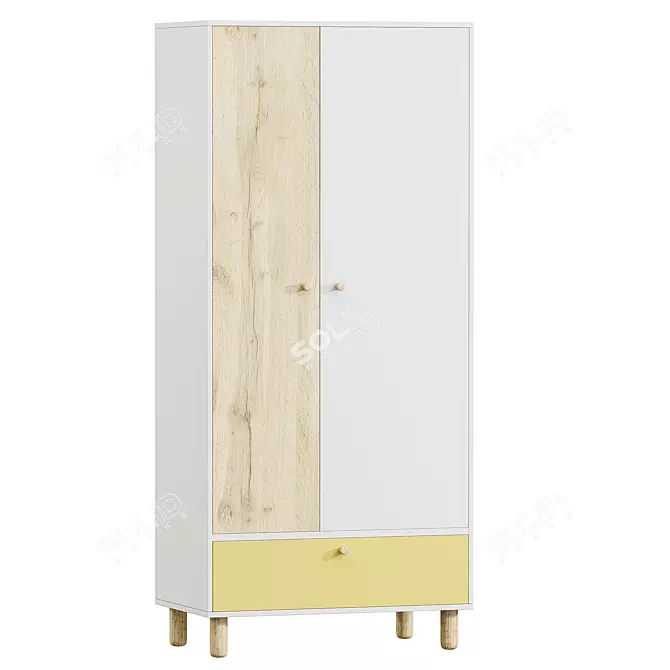 Modern Mustard Wardrobe Dikins-2 3D model image 1