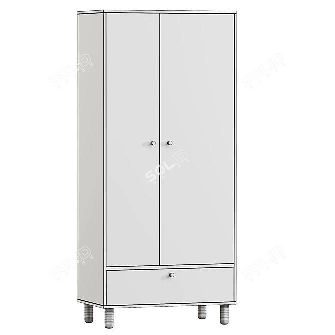 Modern Mustard Wardrobe Dikins-2 3D model image 2