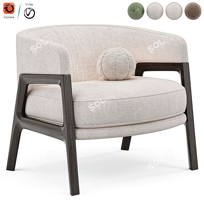 Luxury Duo Lounge Chair: 2015 3D model image 1
