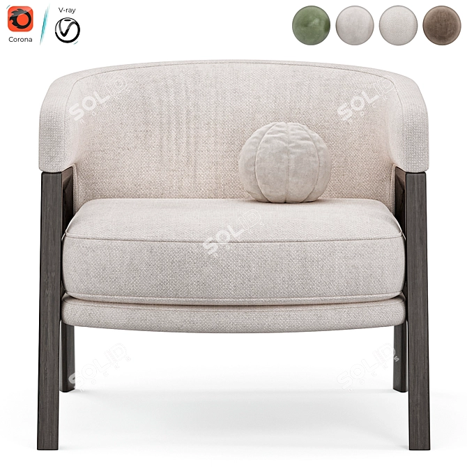 Luxury Duo Lounge Chair: 2015 3D model image 2