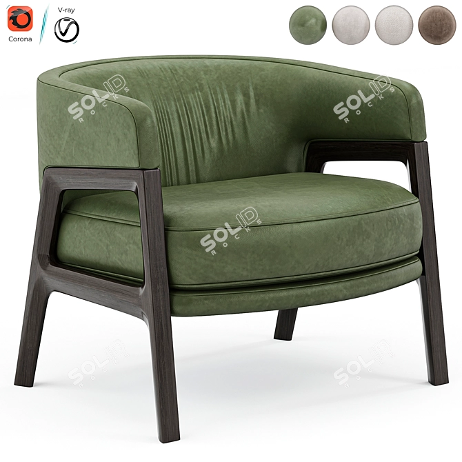 Luxury Duo Lounge Chair: 2015 3D model image 3