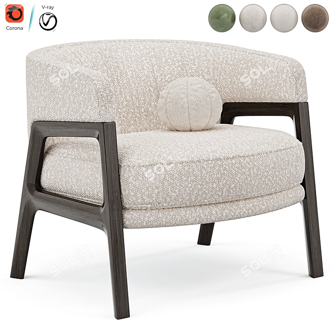 Luxury Duo Lounge Chair: 2015 3D model image 4