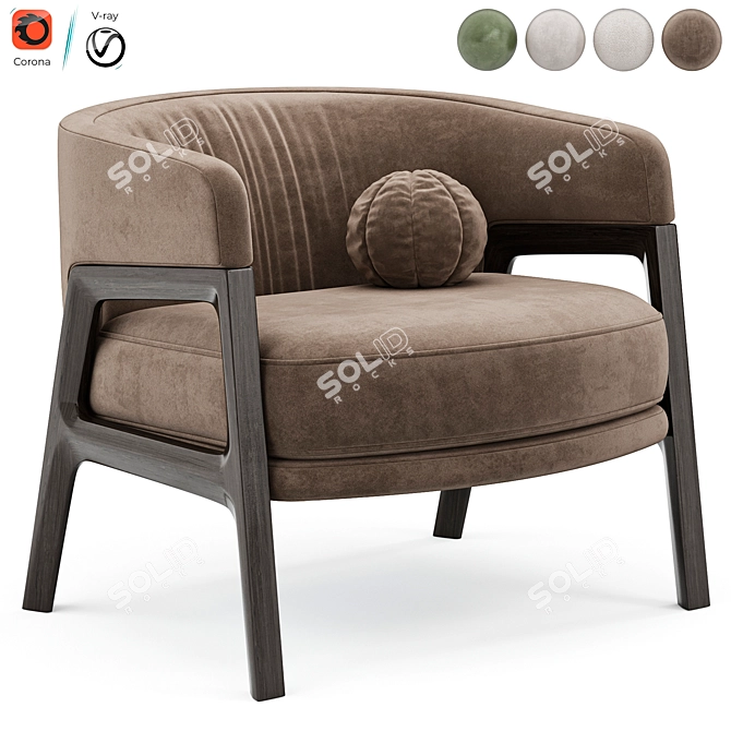 Luxury Duo Lounge Chair: 2015 3D model image 5