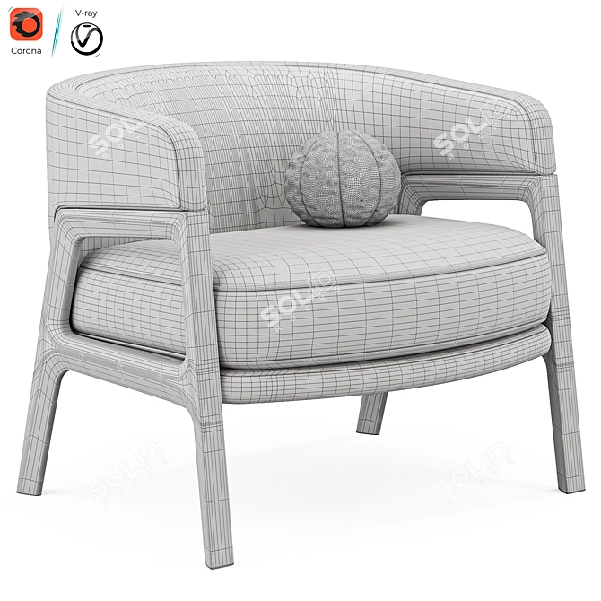 Luxury Duo Lounge Chair: 2015 3D model image 6