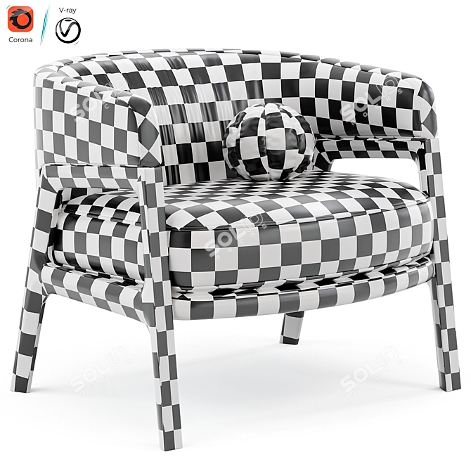 Luxury Duo Lounge Chair: 2015 3D model image 7