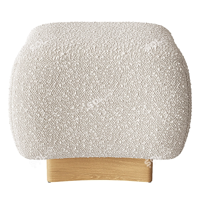 Elegant Lua Ottoman in Merlot 3D model image 3