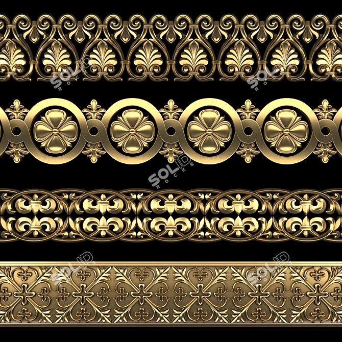 Elegant Path Ornament Pack 3D model image 1