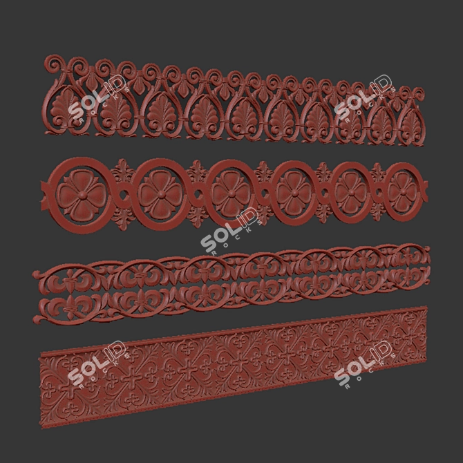 Elegant Path Ornament Pack 3D model image 6