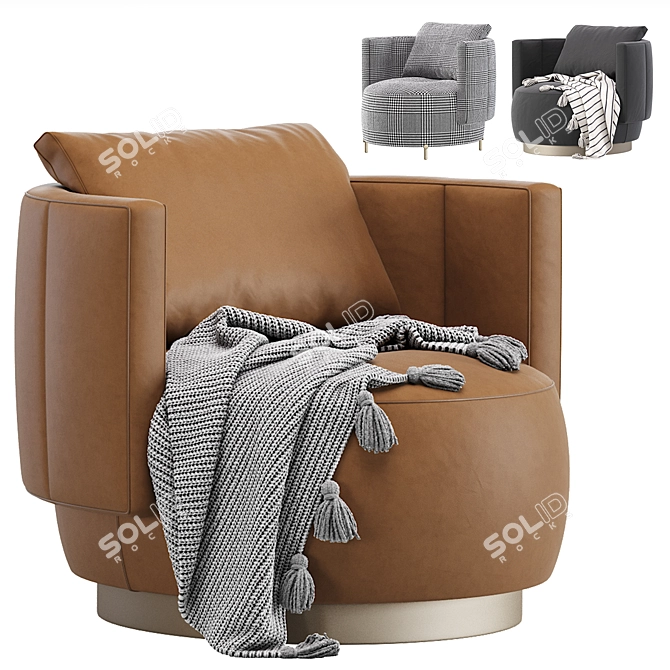 Minotti Torii Bold Armchair: Modern Elegance 3D model image 1