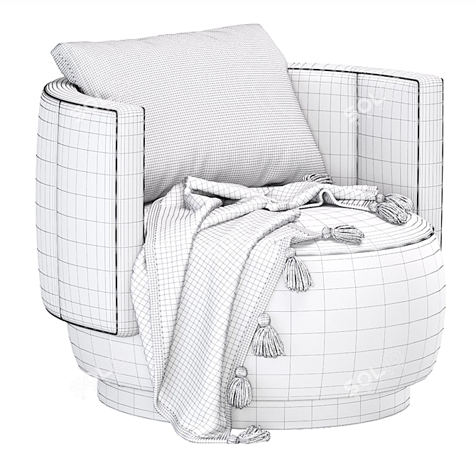 Minotti Torii Bold Armchair: Modern Elegance 3D model image 7