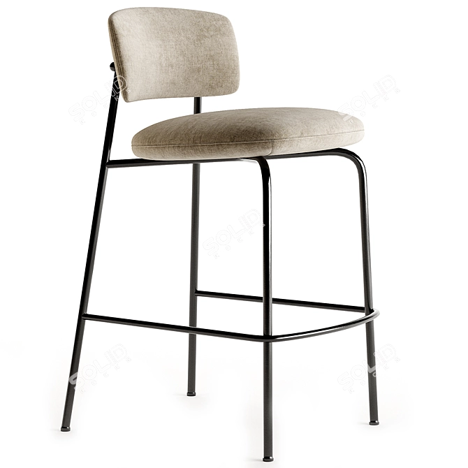 Modern Comfortable Aloa Bar Stool 3D model image 1