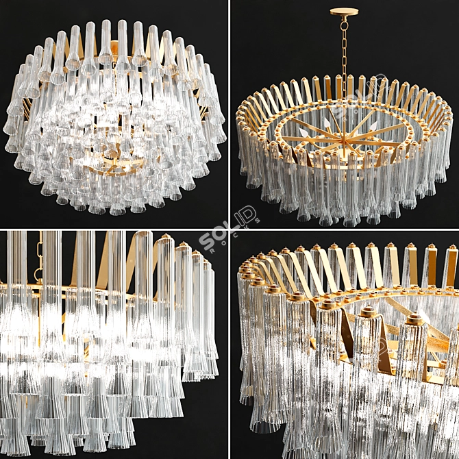 Elegant Lorelei Crystal Chandelier 3D model image 2