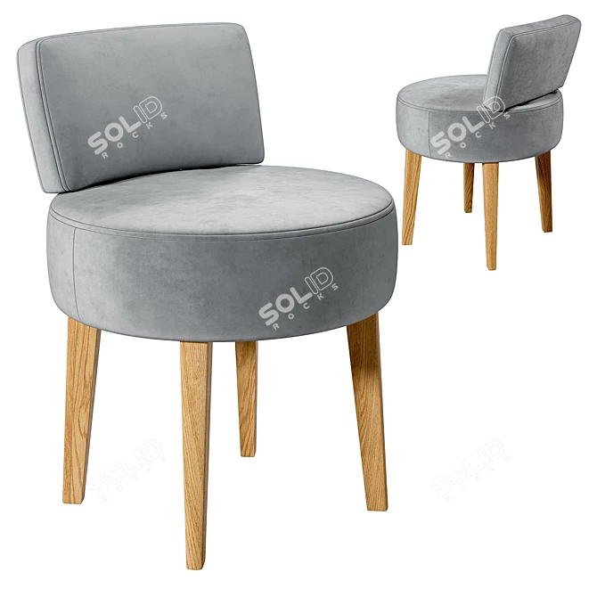 Modern Brown Dining Chair 3D model image 1