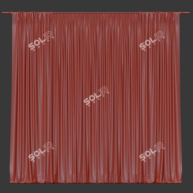 Folded & Retopologized Curtain 3D model image 4