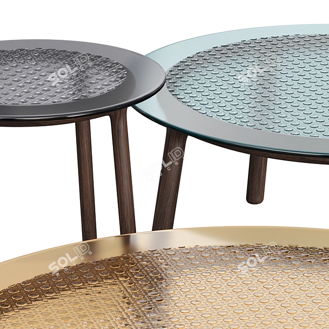 Cannage Fiam Italia Glass Coffee Table 3D model image 2