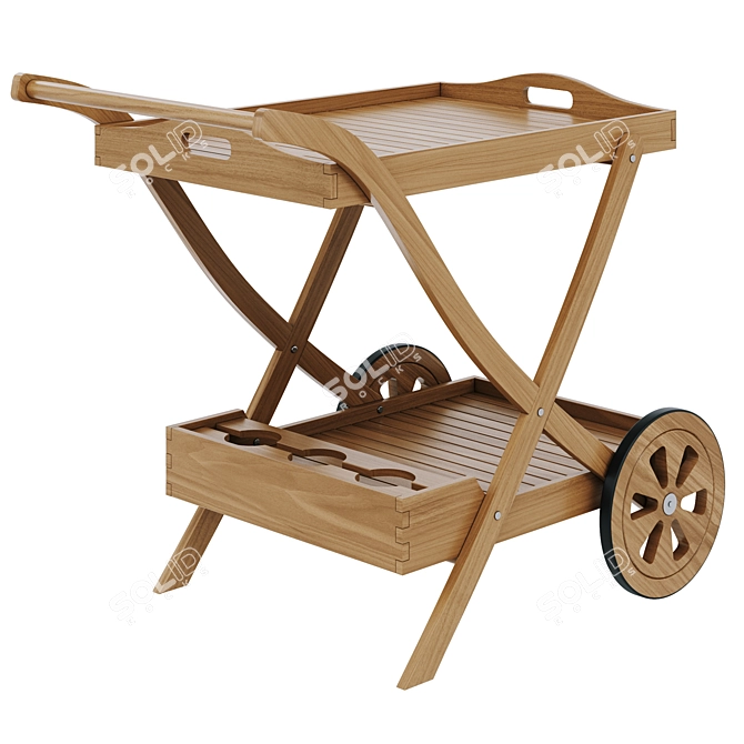 Elegant Outdoor Cart for Entertaining 3D model image 2