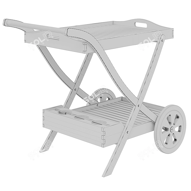 Elegant Outdoor Cart for Entertaining 3D model image 4