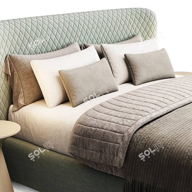 Modern Sleek Bolzan Bedframe 3D model image 3