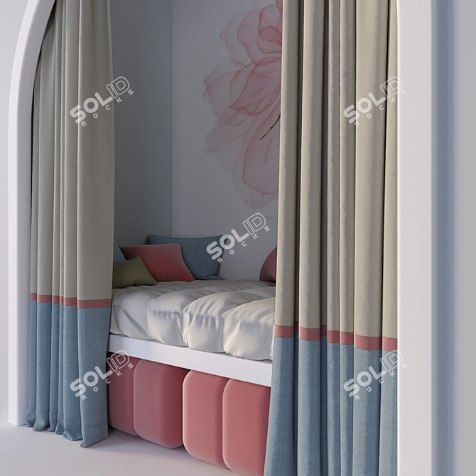 Customizable House Bed: 900x2000mm 3D model image 2