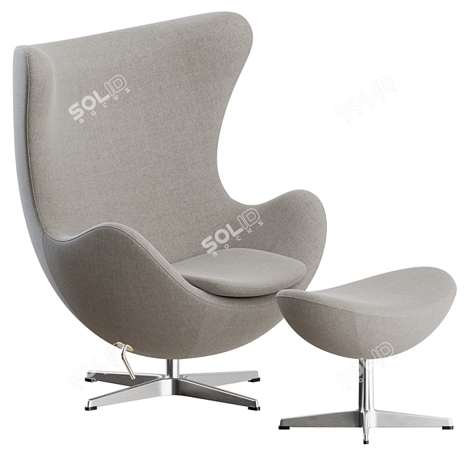 Fritz Hanzen Egg Lounge Set 3D model image 1