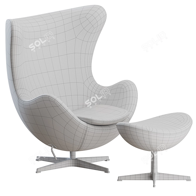 Fritz Hanzen Egg Lounge Set 3D model image 3