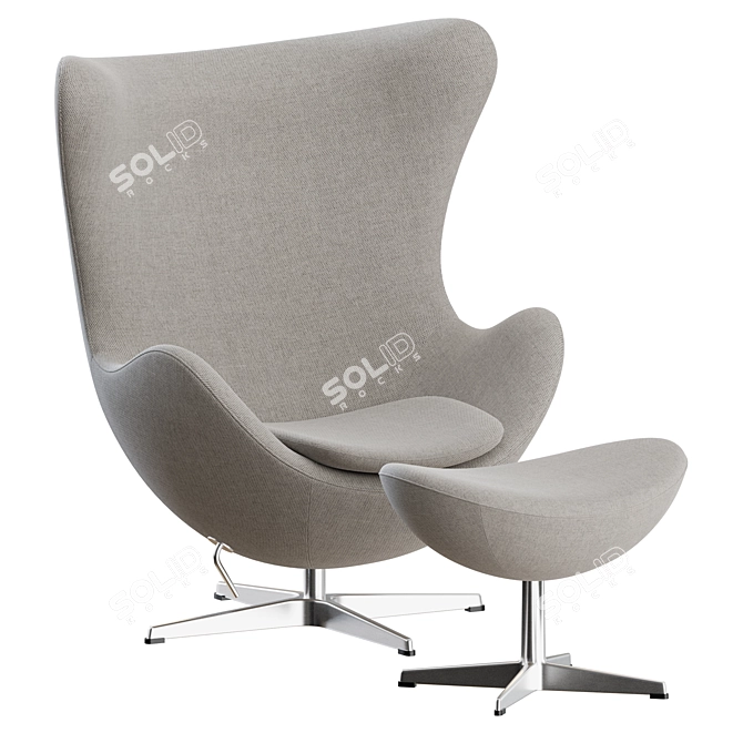 Fritz Hanzen Egg Lounge Set 3D model image 4