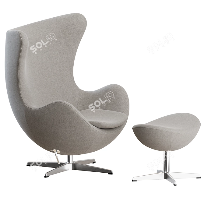 Fritz Hanzen Egg Lounge Set 3D model image 5