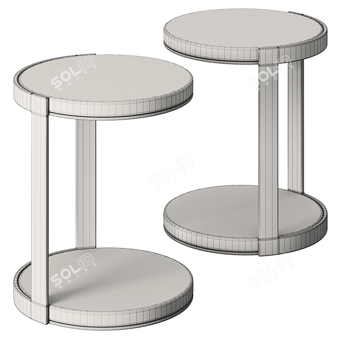 Elegant Alisee Stone Wood Table 3D model image 2