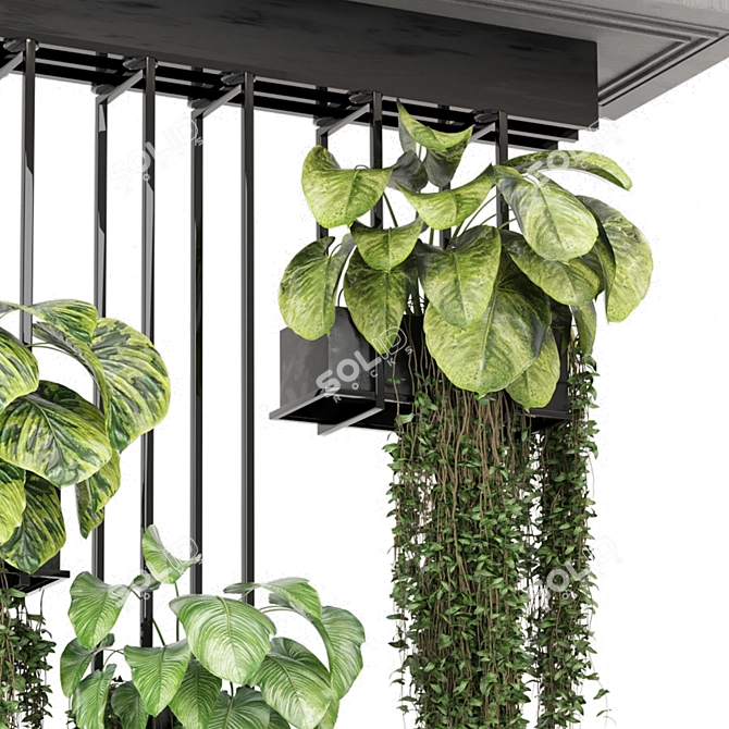 Metal Box Hanging Plants Set 3D model image 2