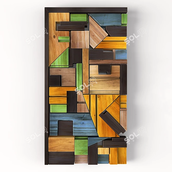 High-Quality Wood Panel Texture 3D model image 1