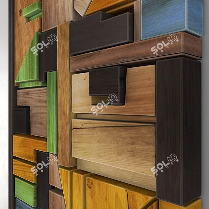 High-Quality Wood Panel Texture 3D model image 2