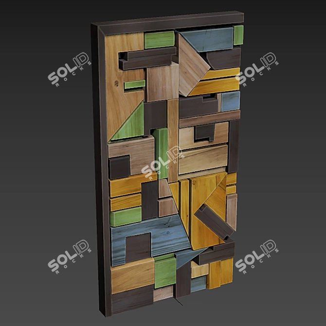 High-Quality Wood Panel Texture 3D model image 4