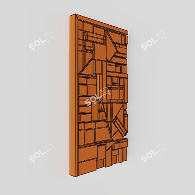 High-Quality Wood Panel Texture 3D model image 5