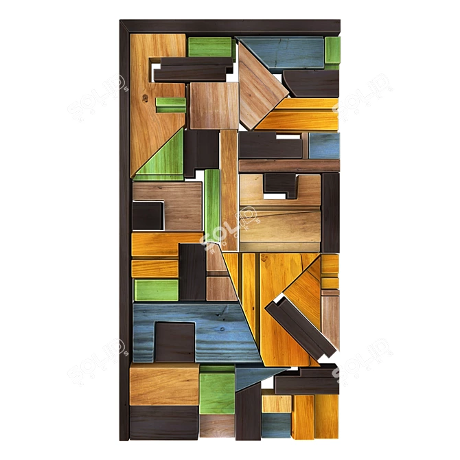 High-Quality Wood Panel Texture 3D model image 8