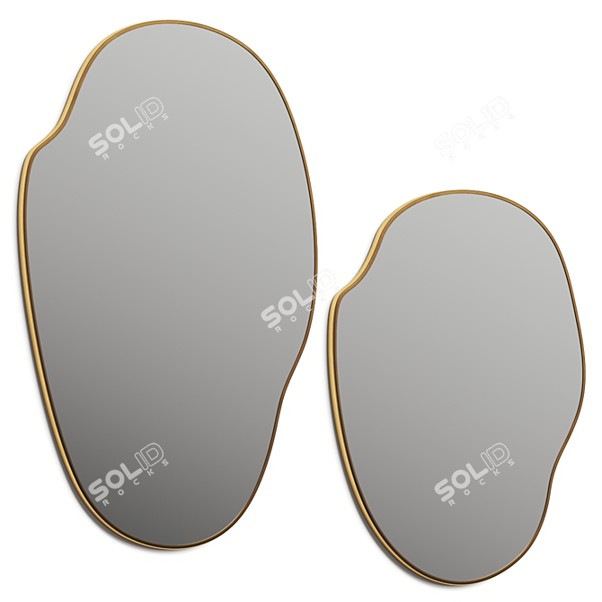 Modern Minimalist Puddle Mirror Set 3D model image 1