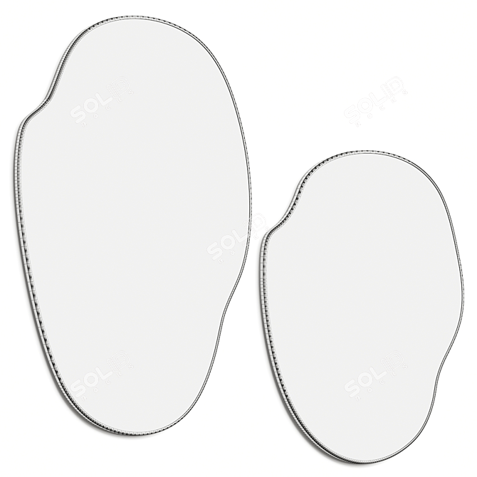 Modern Minimalist Puddle Mirror Set 3D model image 3