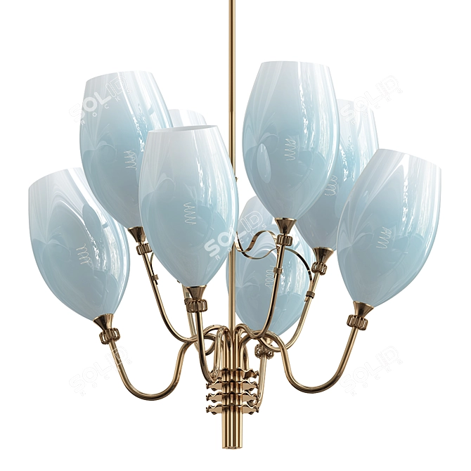 Elegant Paavo Tynell Ceiling Lamp 3D model image 1