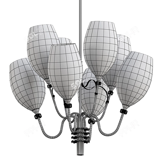 Elegant Paavo Tynell Ceiling Lamp 3D model image 3
