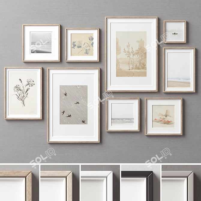 Modern Picture Frames Set Collection 3D model image 1