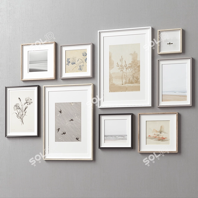 Modern Picture Frames Set Collection 3D model image 2