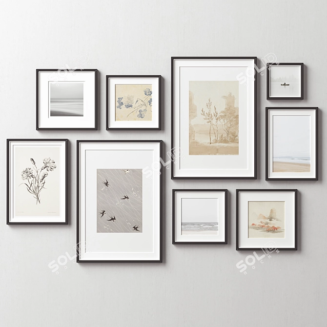 Modern Picture Frames Set Collection 3D model image 3