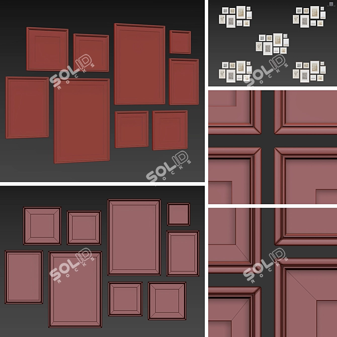 Modern Picture Frames Set Collection 3D model image 4