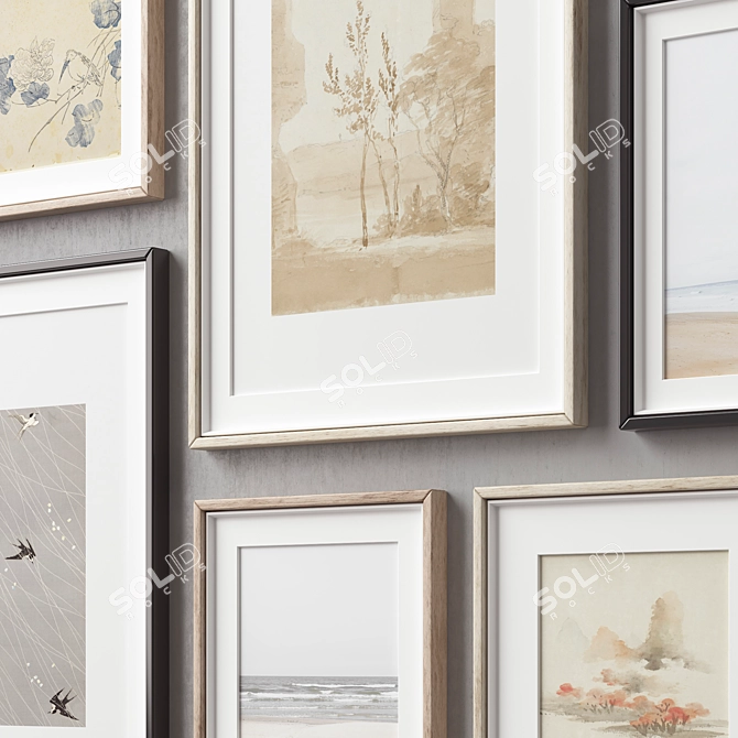 Modern Picture Frames Set Collection 3D model image 5