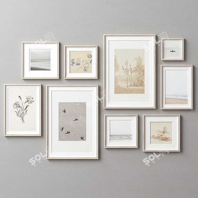 Modern Picture Frames Set Collection 3D model image 7