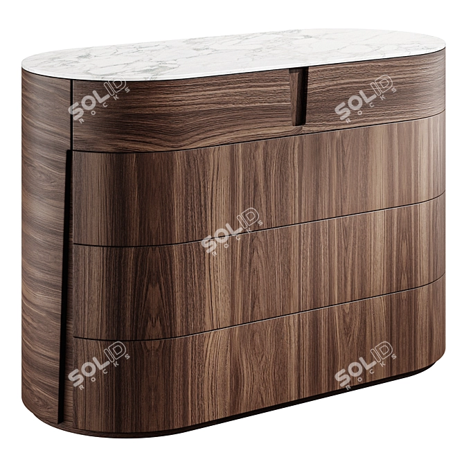 Modern Nightstand Furniture Porada 3D model image 1